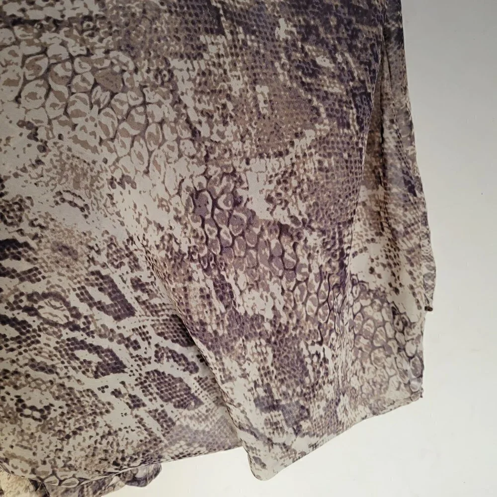 The Langford Line Reptile Snake Animal Print Sheer Open Front Shawl Cardigan Sm